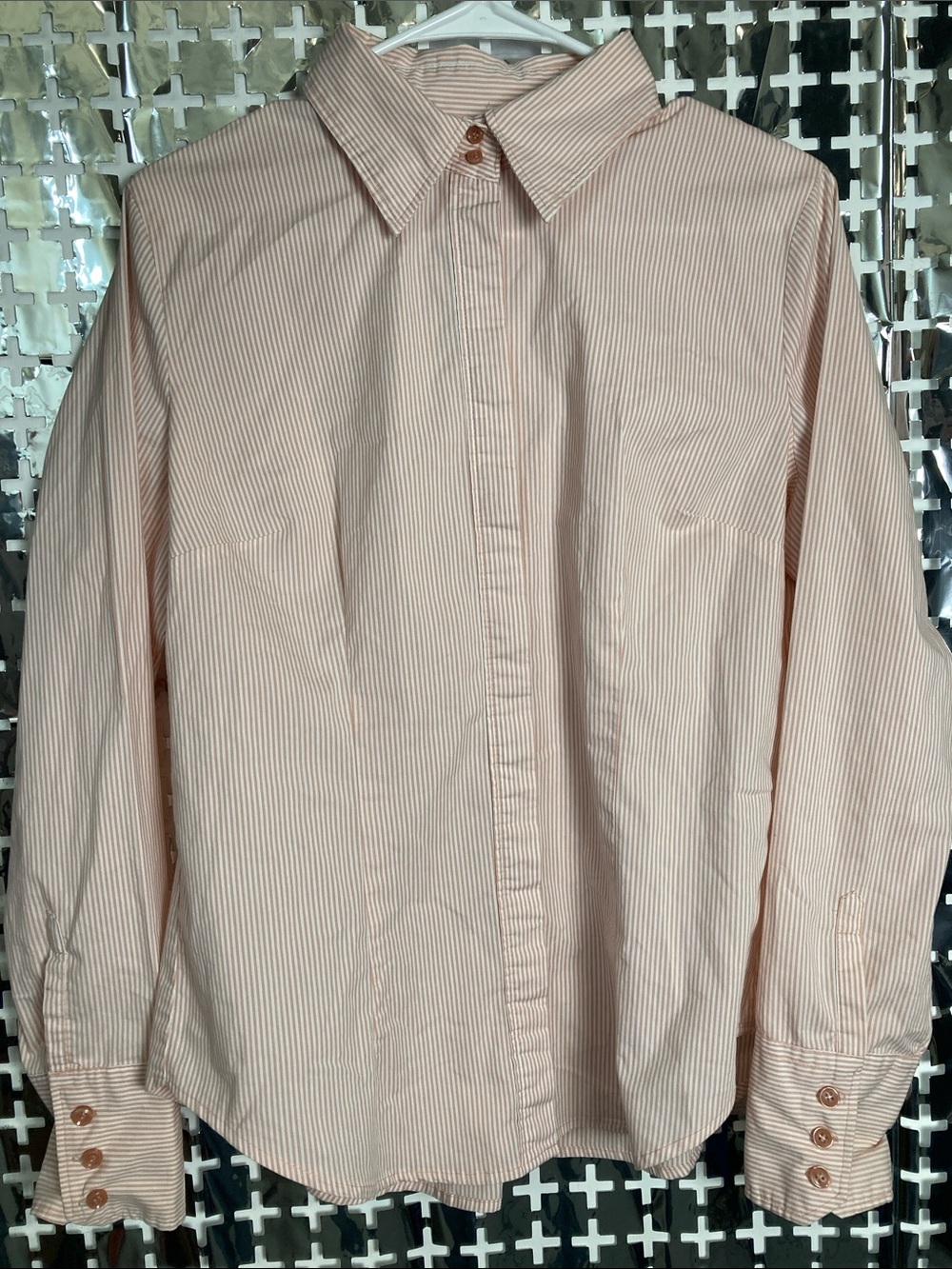 New York & Company Pink Stripe Dress Shirt - Men's Button-Down